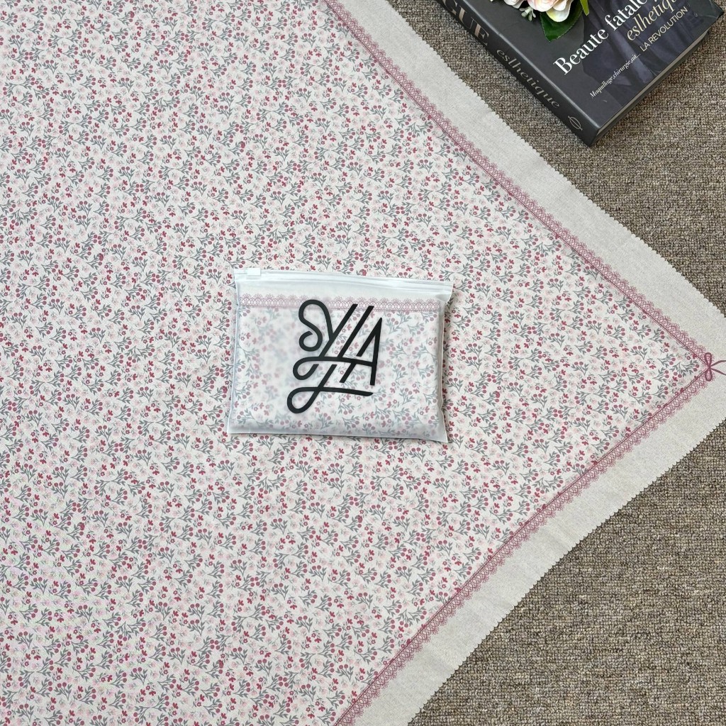 Hijab Motif Bunga Segi Empat Voal Premium Laser Cut Gratis Pouch by Syla Hijab