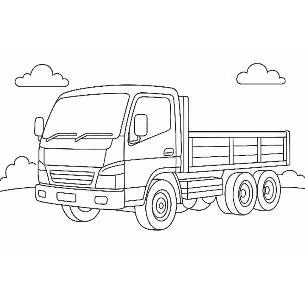 

buku / lembar kertas mewarnai gambar truk