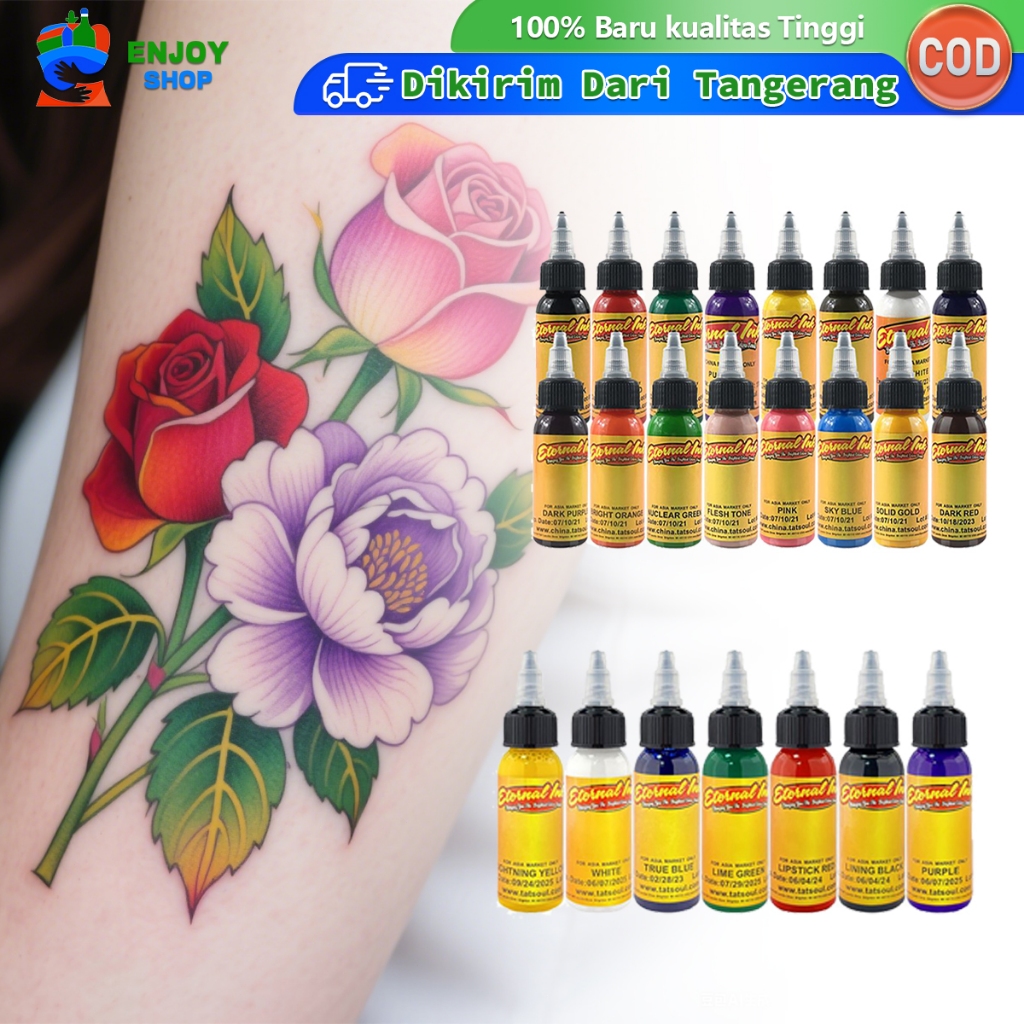 7/16 Warna Set Tinta Pigmen Tato Tato Tintas 30ml Untuk Profesional Dan Pemula Aman Untuk Kulit