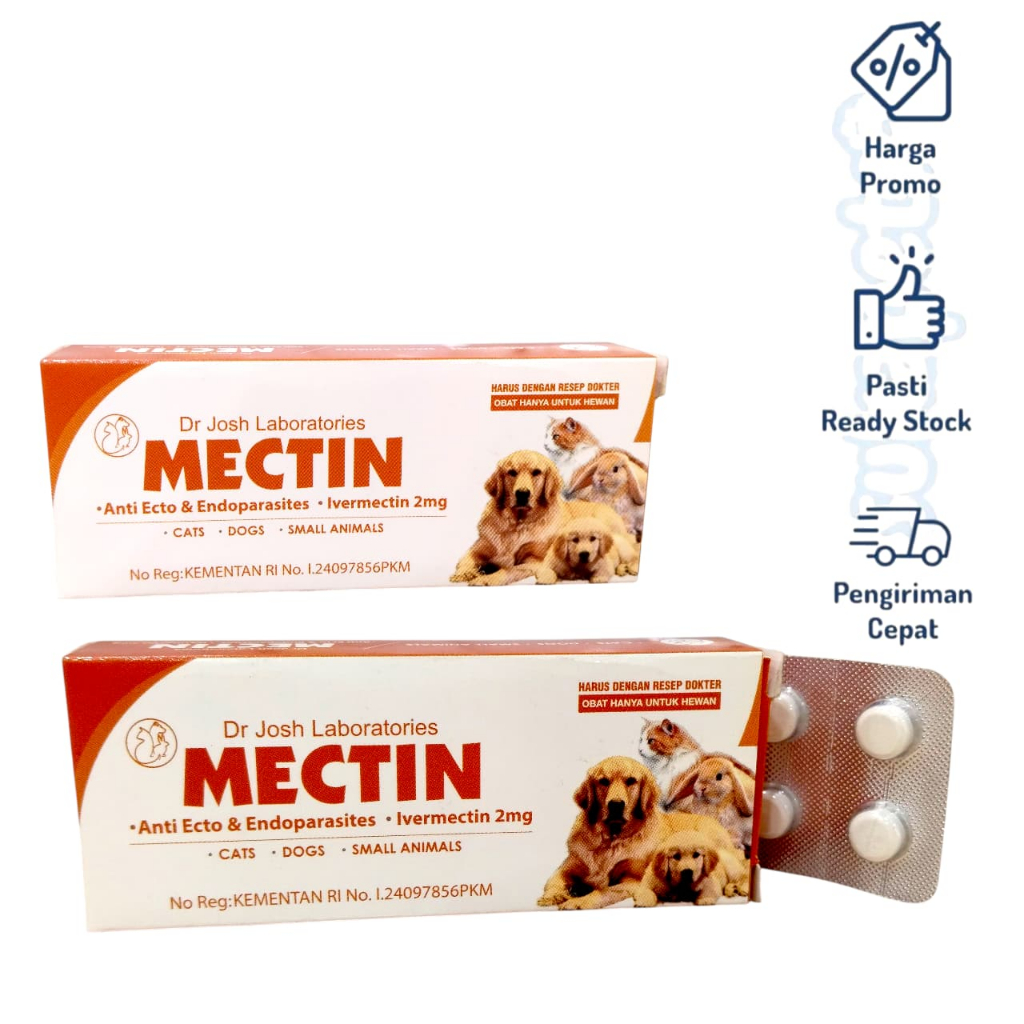 Mectin antiparasit cat n dog invermectin paket 20tablet