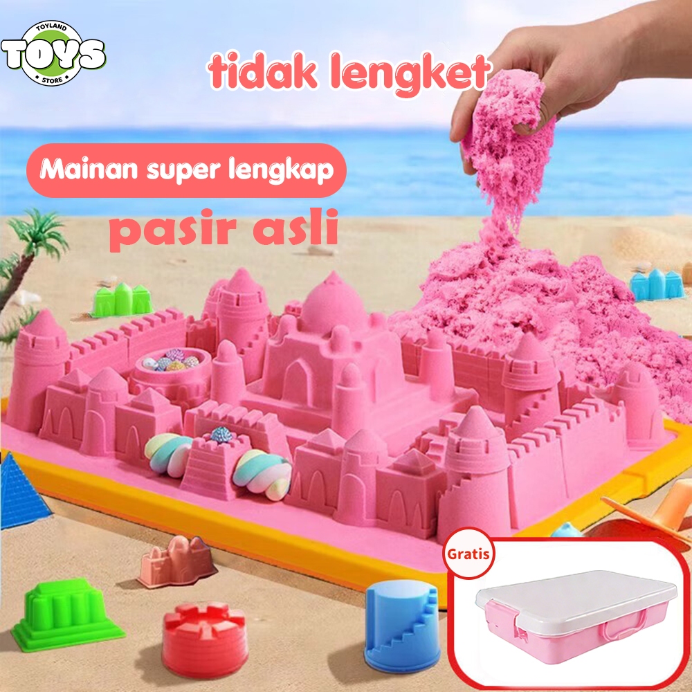 2KG Pasiran Mainan Magic Sand Play Set Mainan Pasir Ajaib 1 Set Lengkap Cetakan