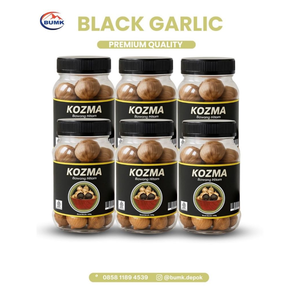 

Black Garlic Bawang Hitam Bawang Putih Tunggal Premium 600g 6 Botol