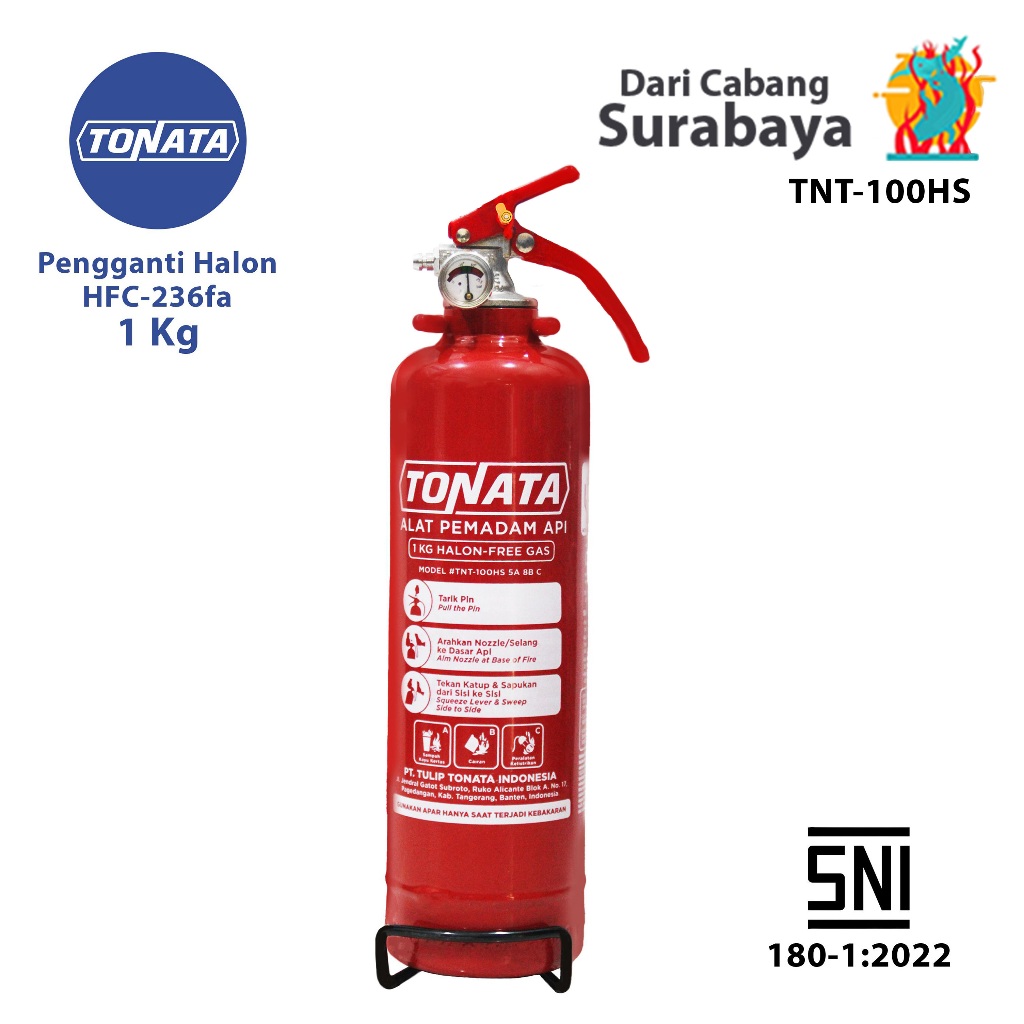 Alat Pemadam Api Tonata SNI / APAR Clean Agent HCFC/HFC 1 kg