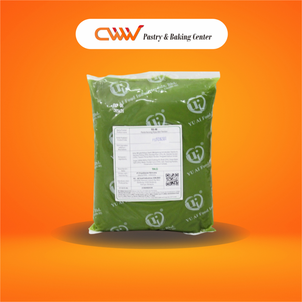 

Yu Ai Pasta Pandan Mung Red Bean Kacang Merah 1Kg Selai Filling Topping Roti Bakpao Kue Bulan Mochi