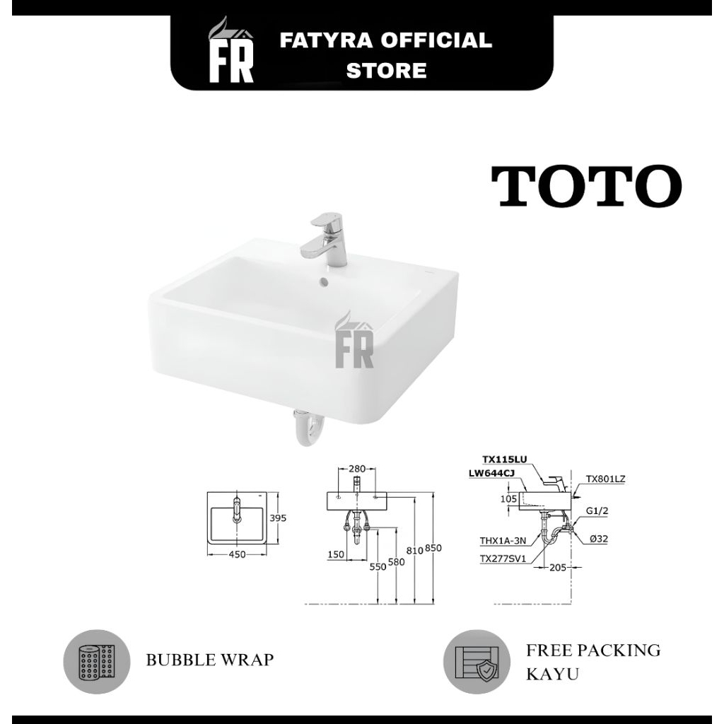 wastafel toto LW 644CJ