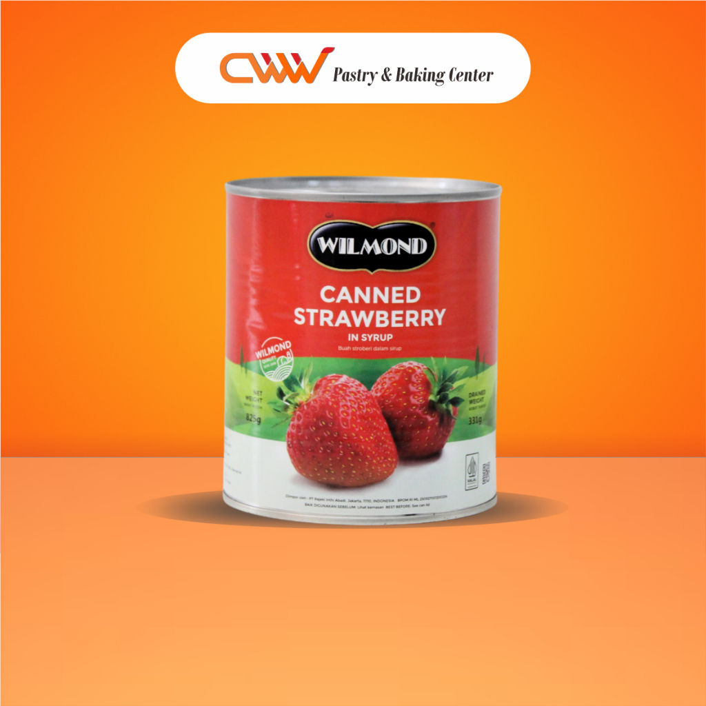 

Wilmond Canned Strawberry Stroberi in Syrup 331g Buah Kaleng Dekorasi Kue Cake Ultah Compote Selai