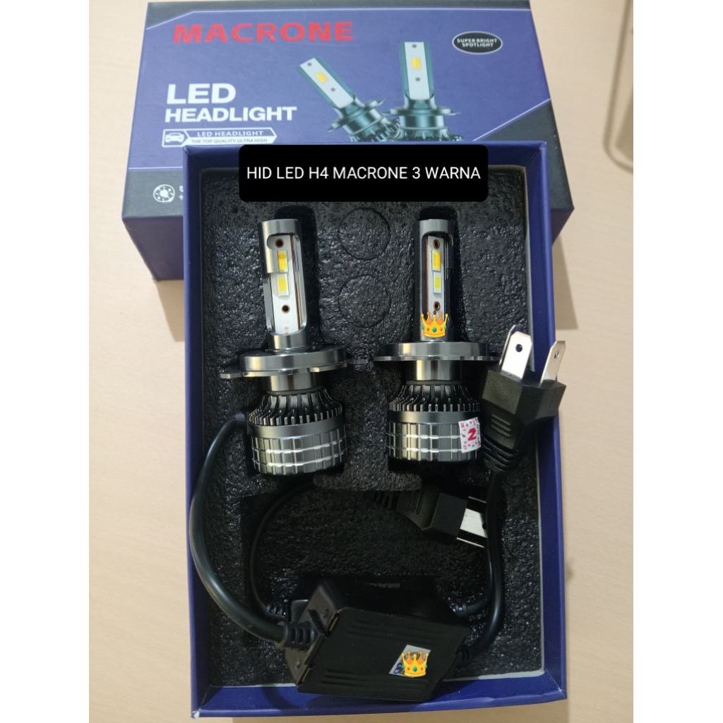 Lampu led H4 3 Warna / hid led H4 / LED Headlight H4 3 warna