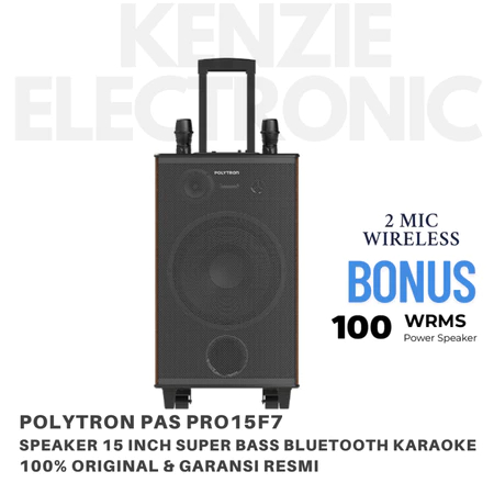 SPEAKER POLYTRON 15 inch PAS PRO 15F7 FREE MIC WIRELES 2 PORTABLE PASPRO 15F7 ORIGINAL