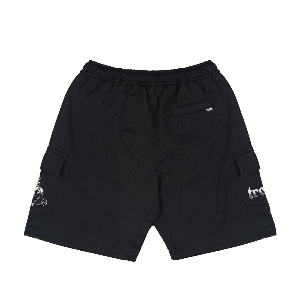 Troy Company Cargo Pants Fleece Short Pants Black Ritual - Celana Pendek Kargo Hitam SFC 3236
