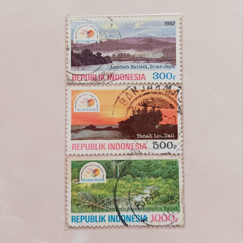 

(AB) Perangko Indonesia 1992 Visit Asean Year Set Lengkap 3 pcs Used