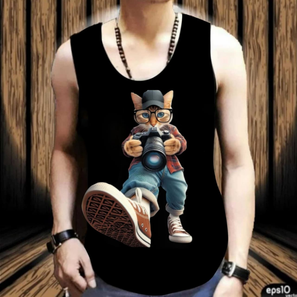 baju kaos distro / baju kaos lekbong pria/baju kaos atasan /baju kaos gambar fotografer kucing