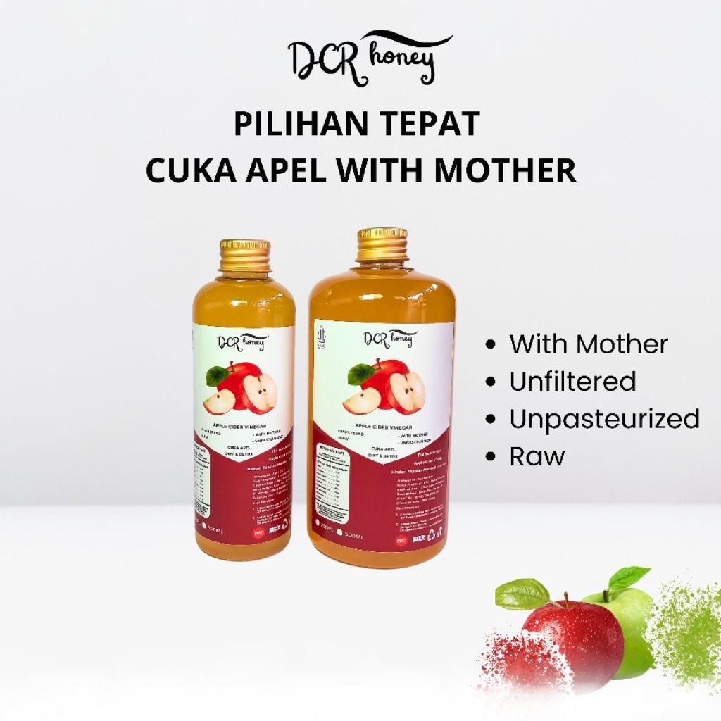 

DCR Honey - Paket Bundling Cuka Apel 750ml & 1.000ml Original Premium With Mother Cider Vinegar