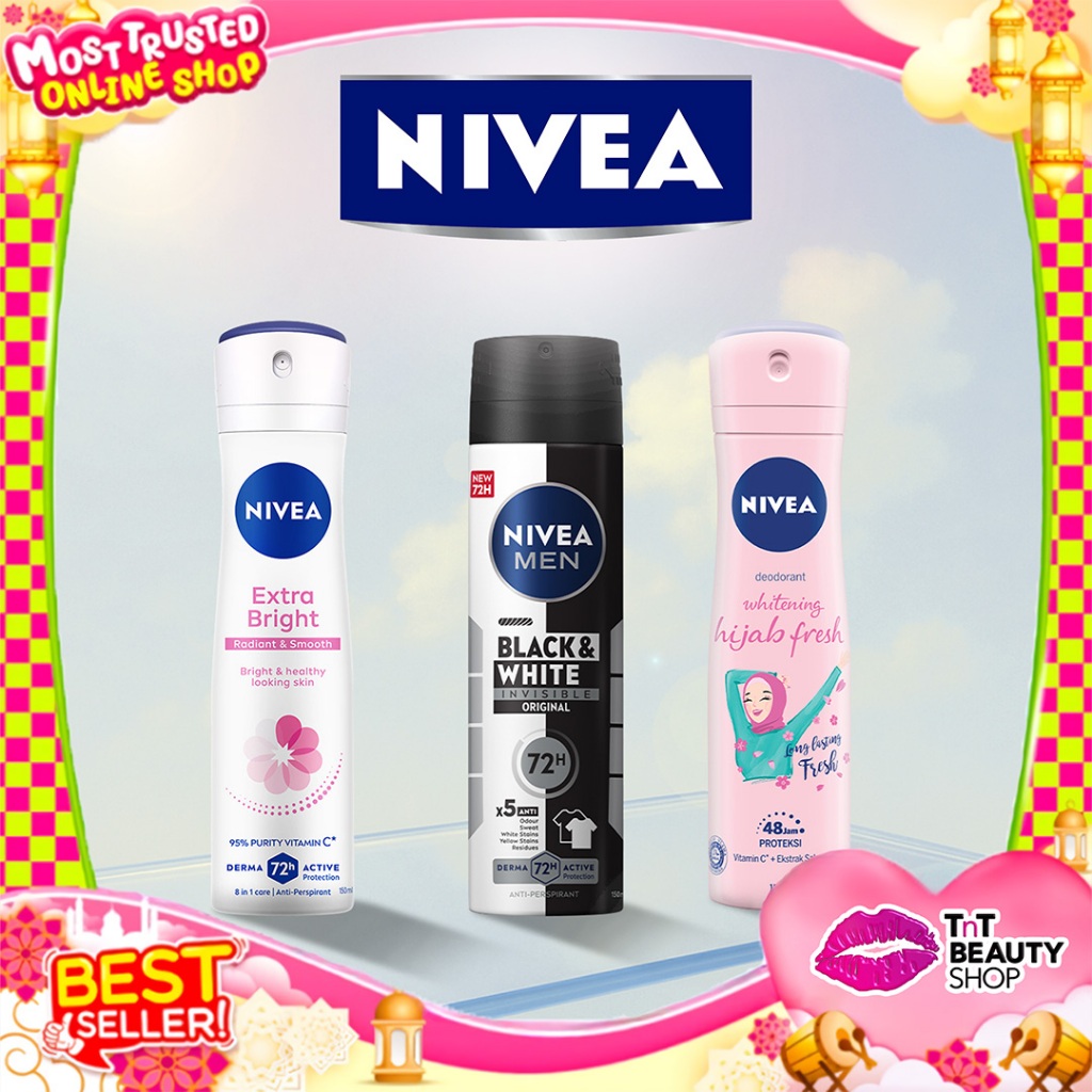NIVEA Deodorant Extra Whitening Spray - Hijab Fresh - Invisible Black & White - TnT Beauty Shop