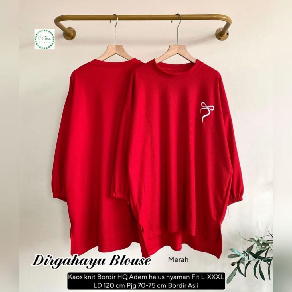 alona Dirgahayu polinda blouse - kaos merah putih - tunik Mono blouse | luca blouse | Indonesia tuni