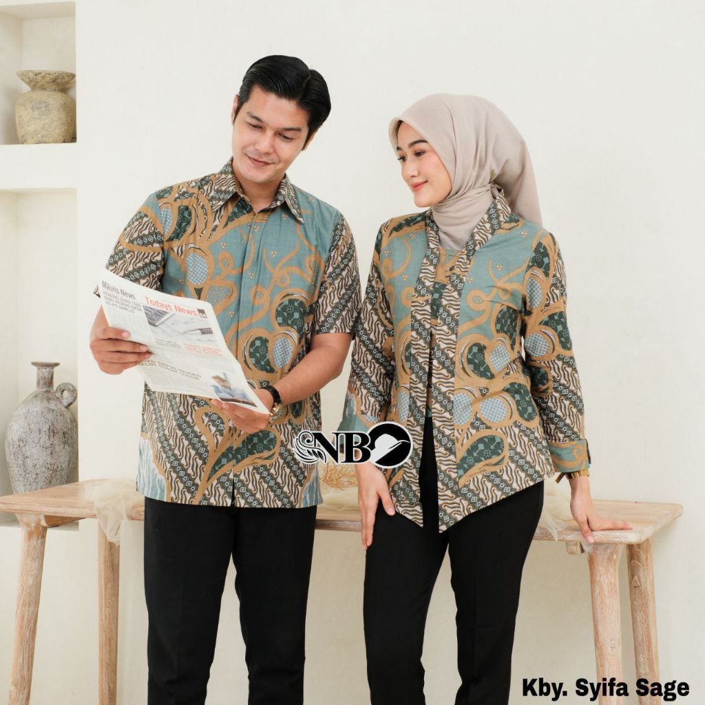 Batik Atasan Couple Modern Atasan Batik Couple Lengan Panjang Batik Kerja