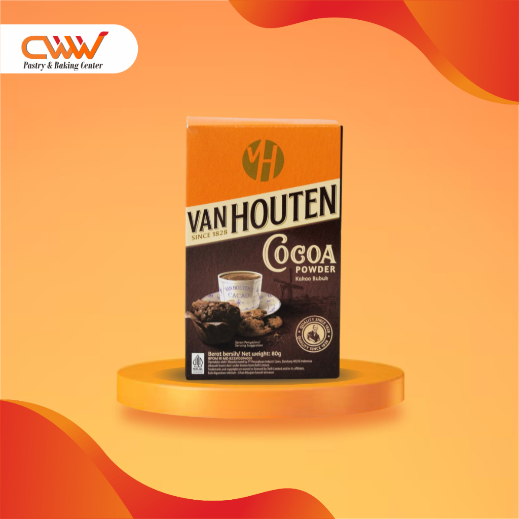 

Van Houten Coklat Bubuk Gelap 40g 80g Dutch Cocoa Powder Wangi Taburan Hiasan Dessert Cake Roti Kue