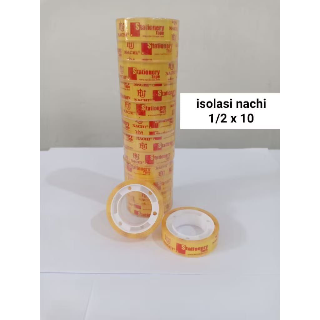 

(1 LUSIN) Isolasi Kecil NACHI 12 mm x 10 yard / 1/2 inch x 10 yard