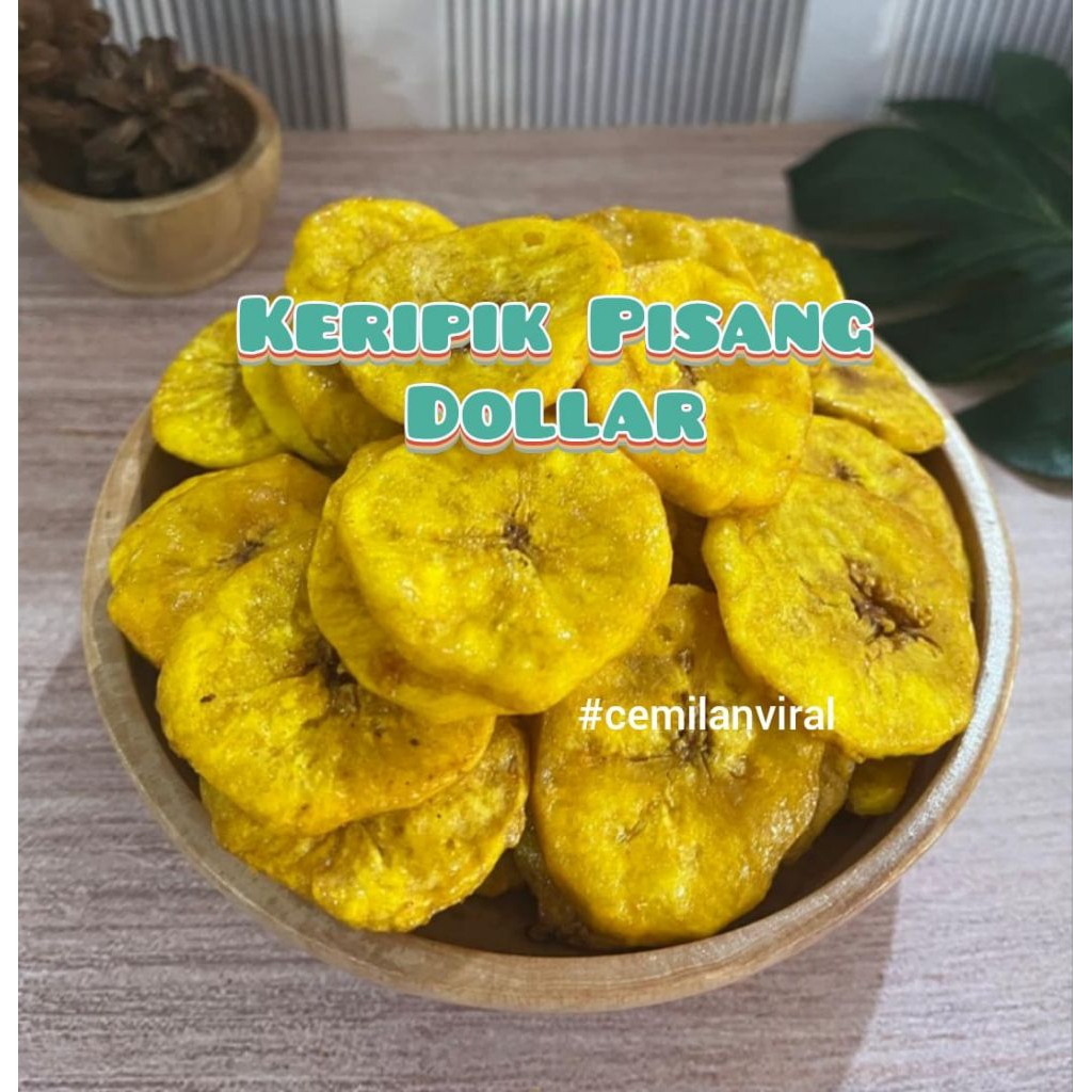 

Cemilan Viral Keripik Pisang Dollar Buah Pisang Kripik Pisang Banana Koin Coin Buah Frying Fry Crispy Renyah Manis