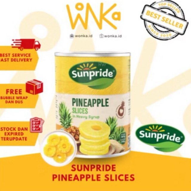 

Sunpride Pineapple Slices In Syrup 567gr Irisan nanas kaleng
