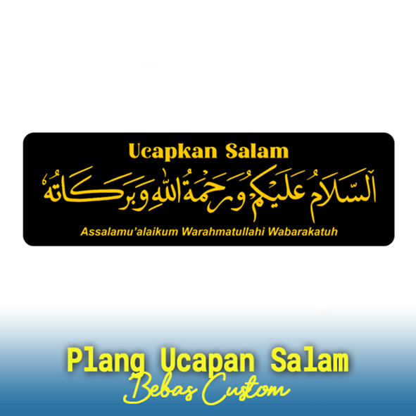Plang Ucapan Salam Akrilik, Plang Ucapan Salam Akrilik 2mm Murah, Plang Ucapan Salam Print UV Miror 
