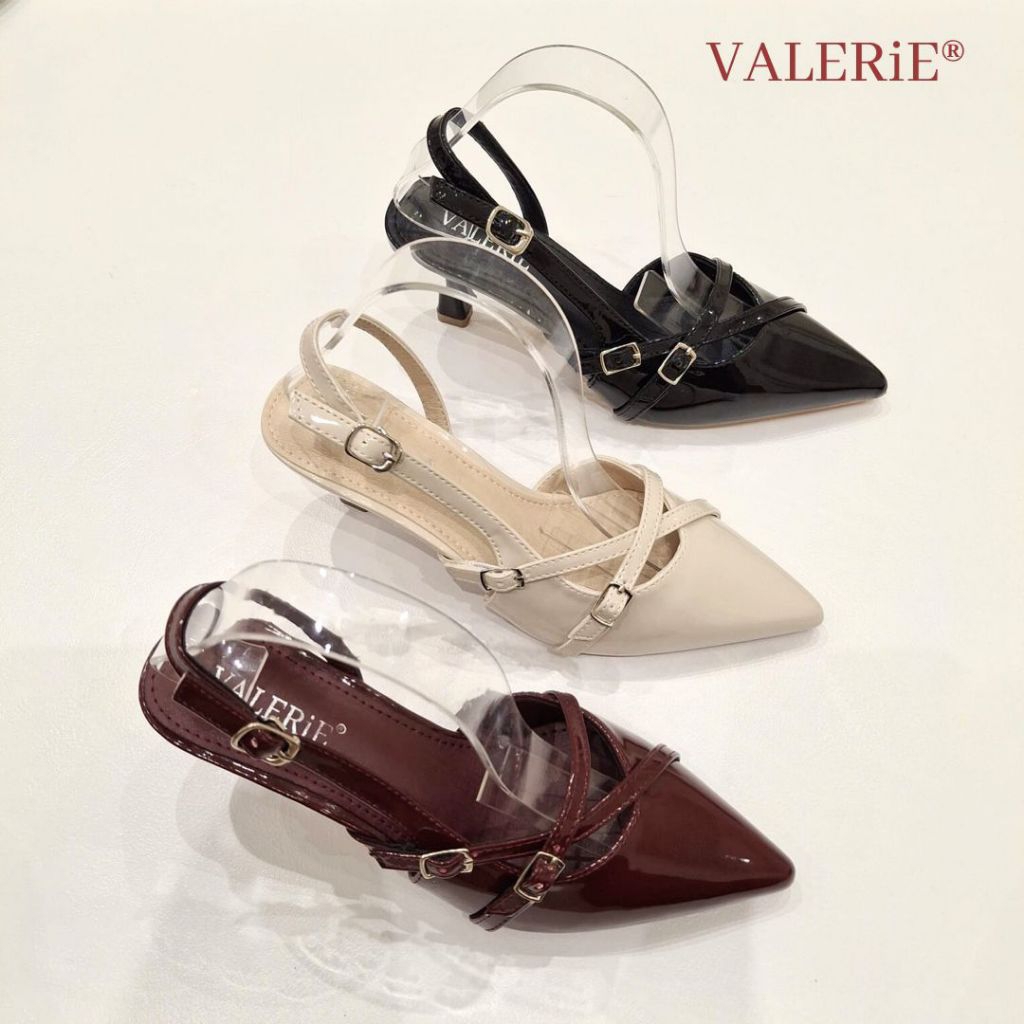VALERIE Sepatu Heels Tali Belakang 7cm Vi-170 Glossy 36-40