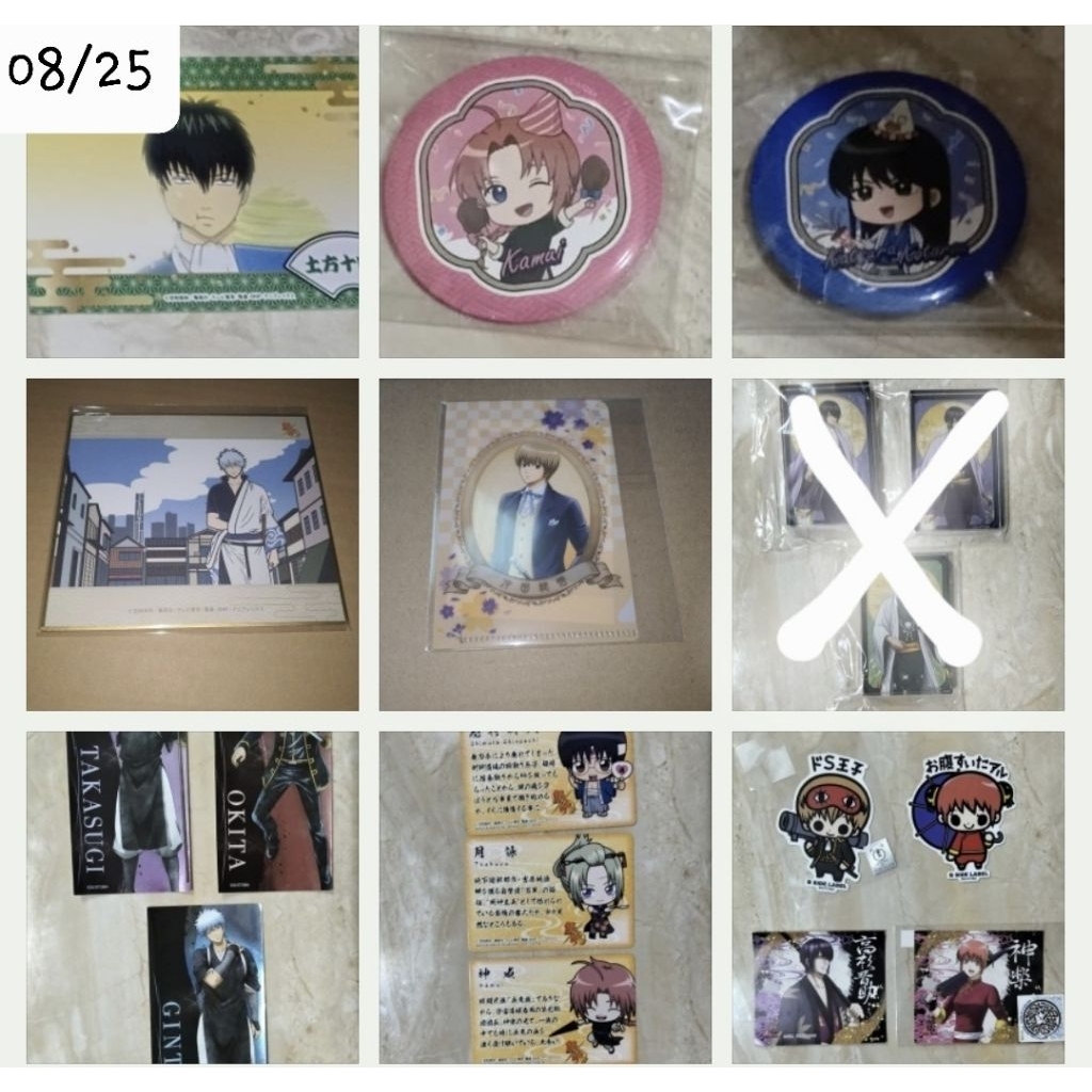 Official Merch Gintama Can Badge Shikishi Sticker Card