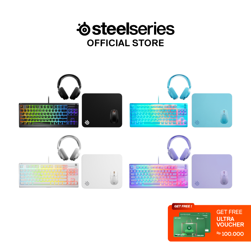 Steelseries Arctis Nova 3P/X WL+ Rival 3 Gen 2 WL + Apex 3 TKL + QcK - [Glow Up Bundle]