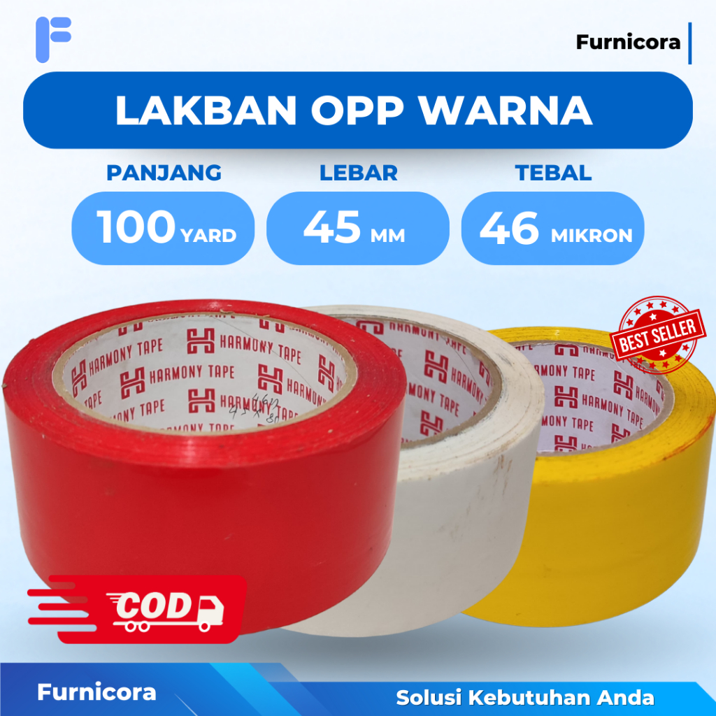 

Lakban OPP Warna - Solatip BOPP Warna 45 mm x 90 Yard Murah Kualitas Terbaik