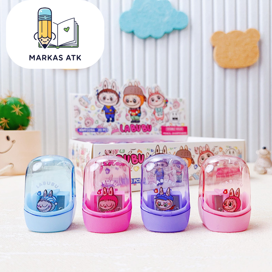 

Rautan Labubu 2 Lubang Pop Mart The Monsters Serutan Peruncing Pensil Besar Kecil Lucu Gemoy Ungu Pink ATK Sekolah Kado Anak Murah COD