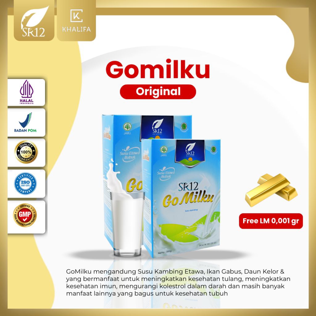 

Susu Gomilku SR12 Original BPOM Halal MUI 200gr & 600gr Susu Kambing Etawa dengan Berbagai Macam Manfaat