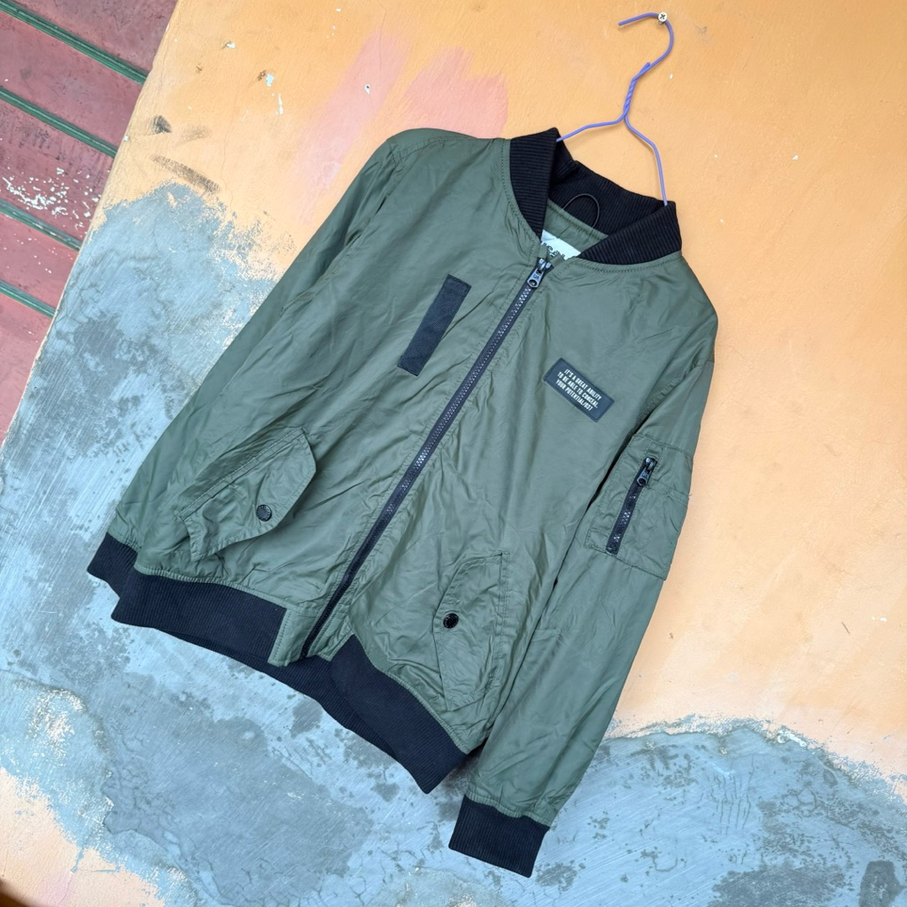 preloved jaket bomber anak remaja 10-15 tahun army
