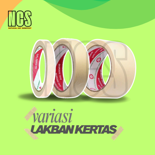 

[SEMUA VARIASI] Lakban Kertas, Paper Tape, Solatip Kertas 1/2 Inch/1 Inch/2 Inch
