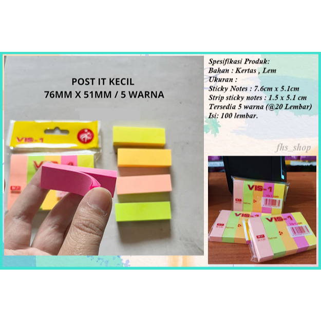 

100 pcs Sticky Note Pastel Memo Tempel Sticky Notes 5 Warna Sticky Notes Aesthetic Sticky Notes Lucu