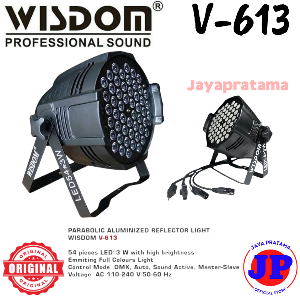 Lampu Parled Wisdom V613 Led Par 54 Par Led 54 Full Colour v-613