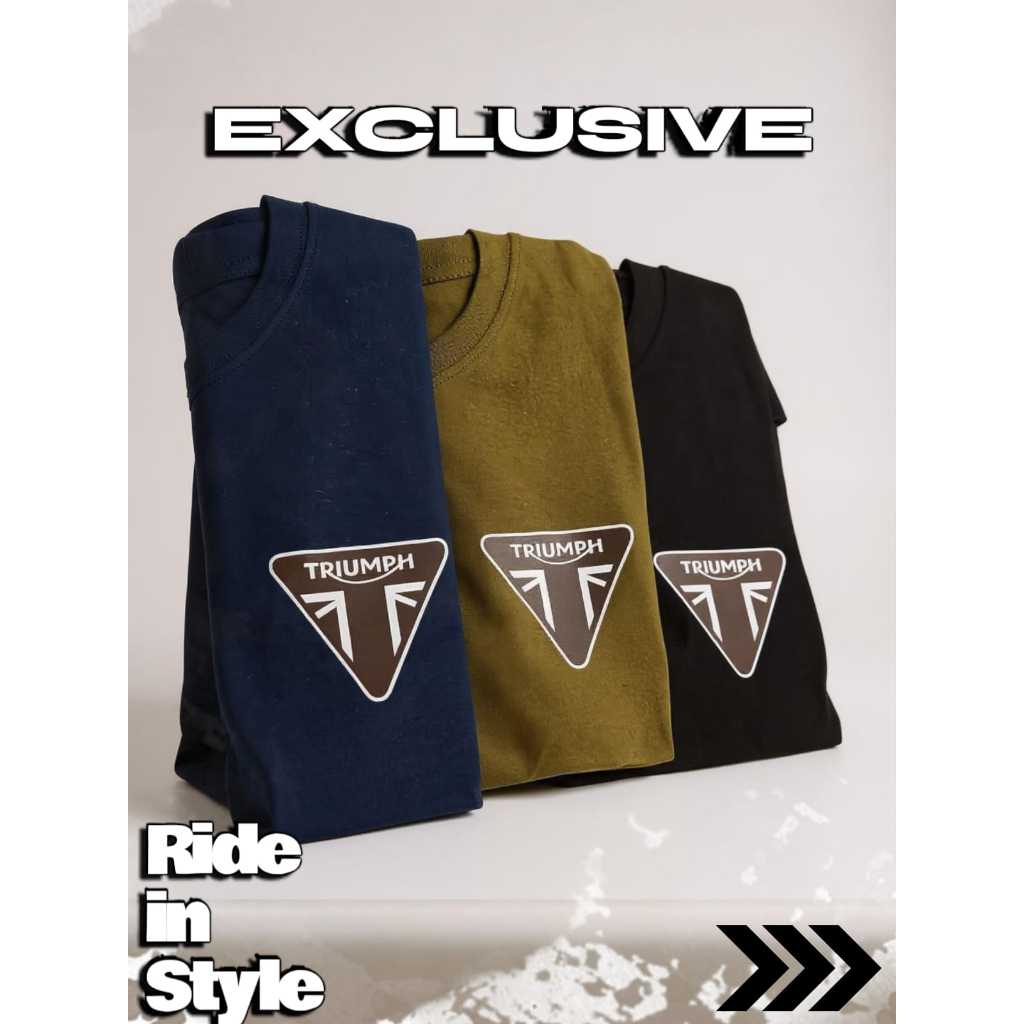 Kaos Triumph Pria hitam - Kaos t-shirt pria Triumph atasan kaos cotton combed Distro Baju Katun Kere
