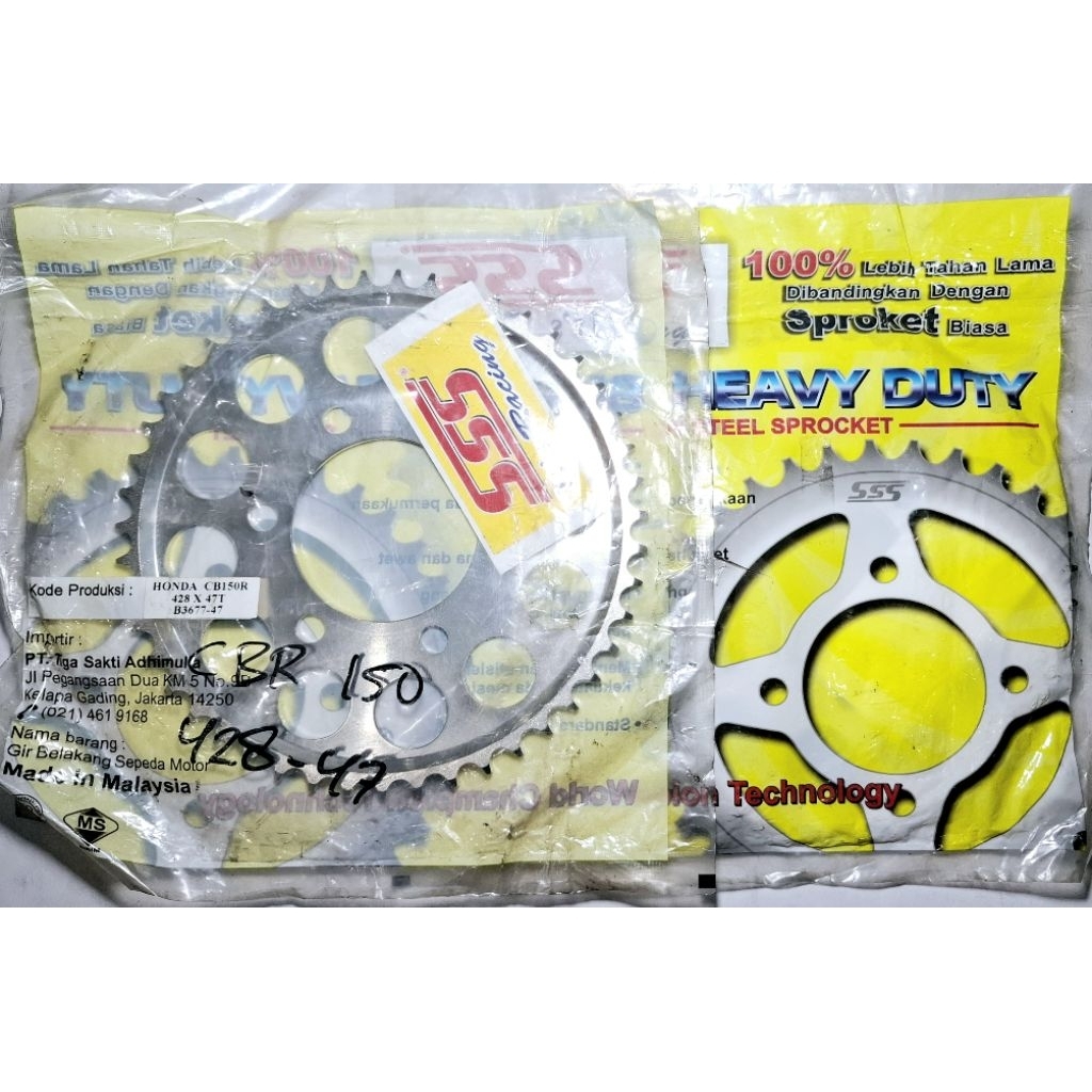 Gear gir belakang SSS 428 CBR 150, cb150 new