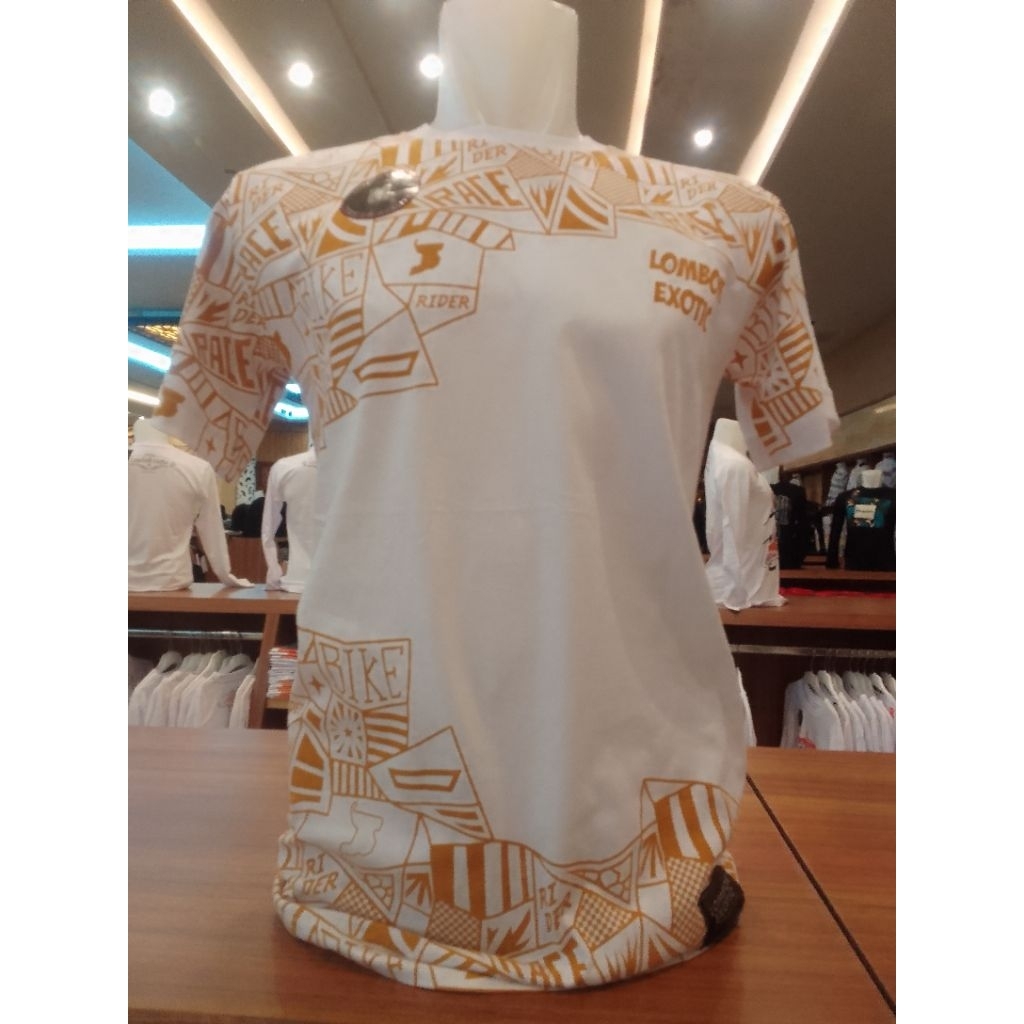 Kaos lombok exotic putih -fullprint