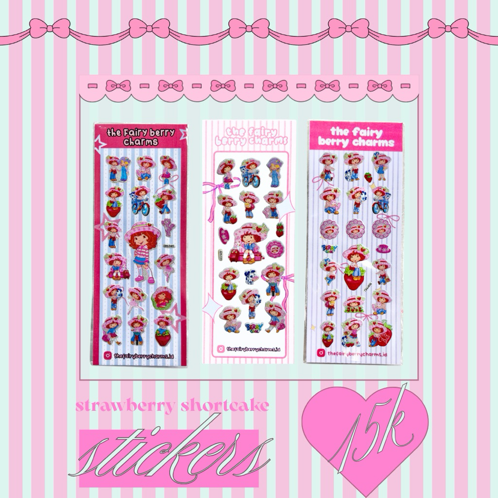 

strawberry shortcake glittery puffy sticker