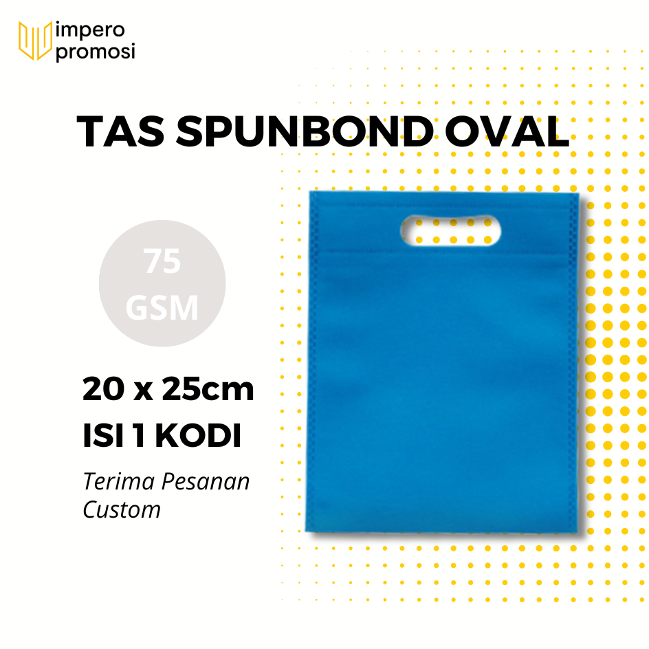 

Impero - GOODIE BAG OVAL SPUNBOND 20X25 MURAH HARGA KODIAN Warna Biru Pocari