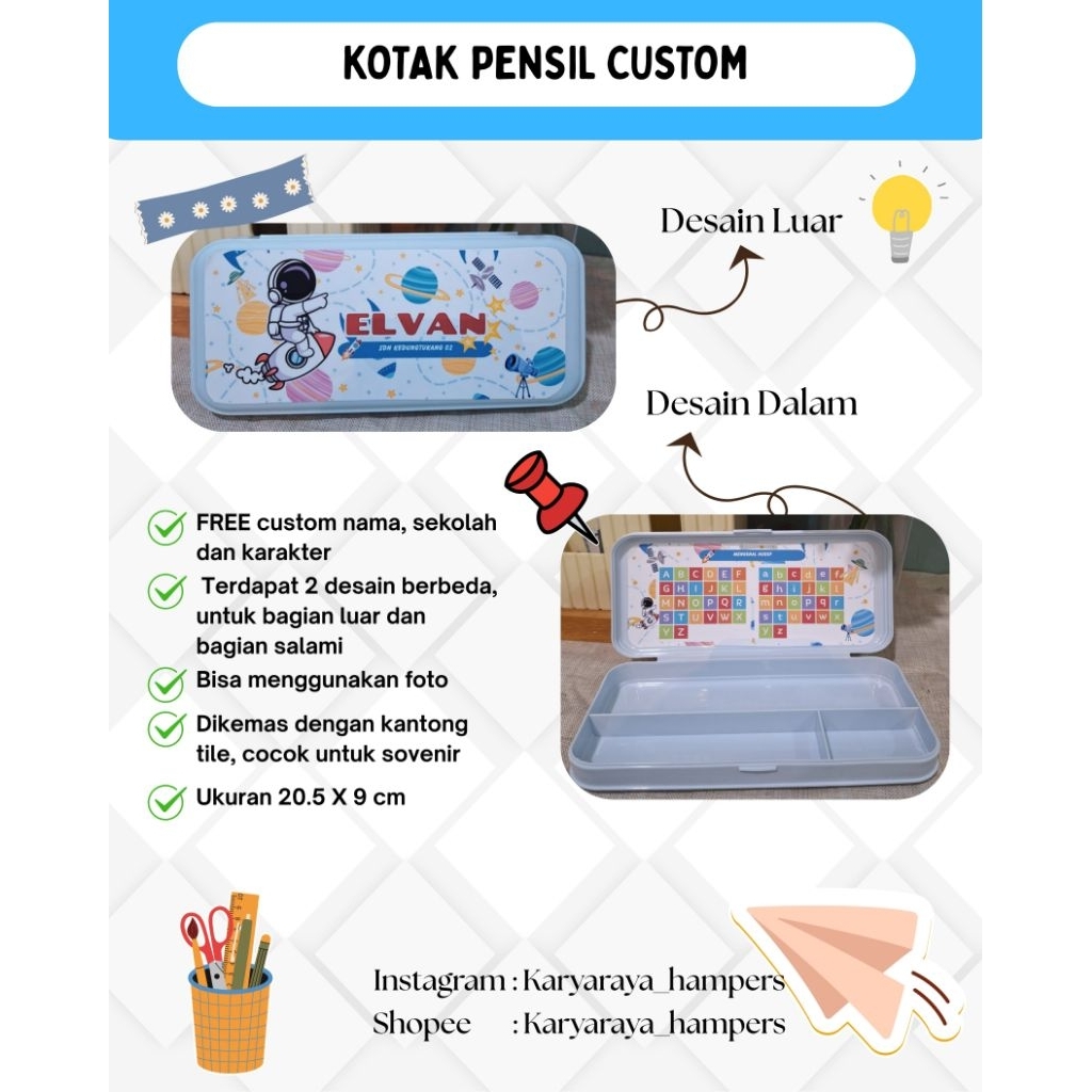 

Kotak pensil anak FREE custom Nama dan sekolah