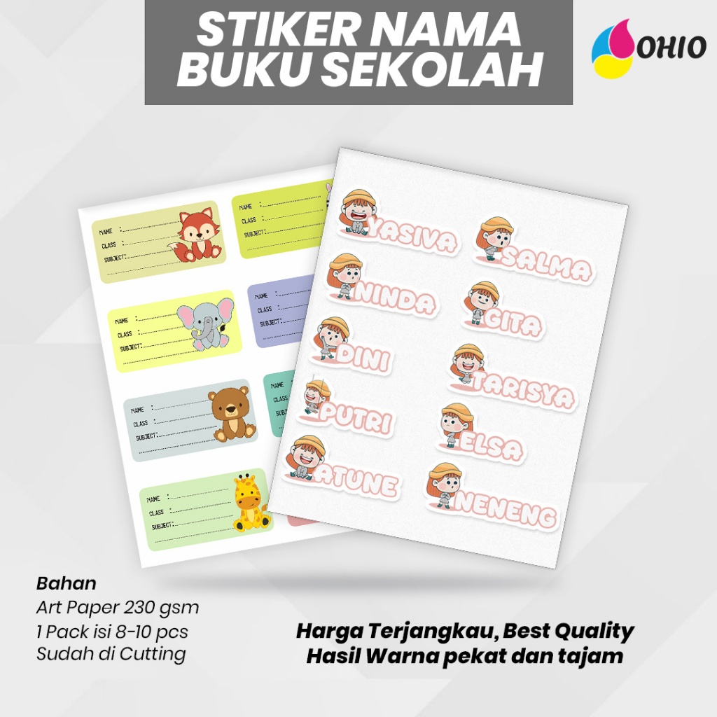 

Ohio * Sticker Label Nama Custom I Sticker Buku Nama Custom I Sticker Custom Nama Cutting