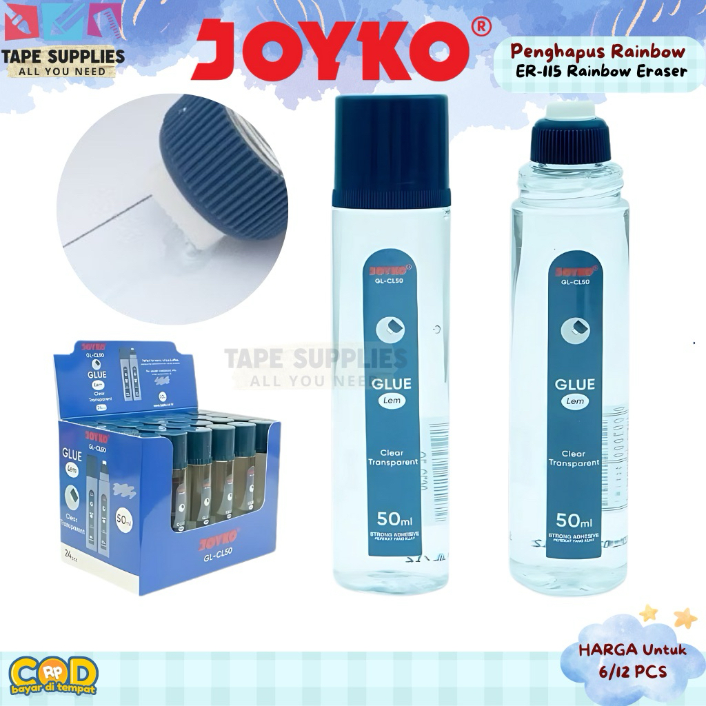 

Joyko Lem Cair GL-CL50 / Glue Transparan 50ml / Lem Joyko Botol Cair Kuat