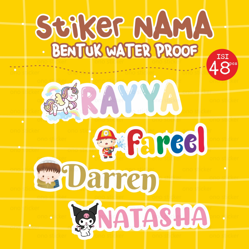 

Stiker Nama Waterproof Anak Sekolah ATK Label Nama Bentuk Lucu Murah