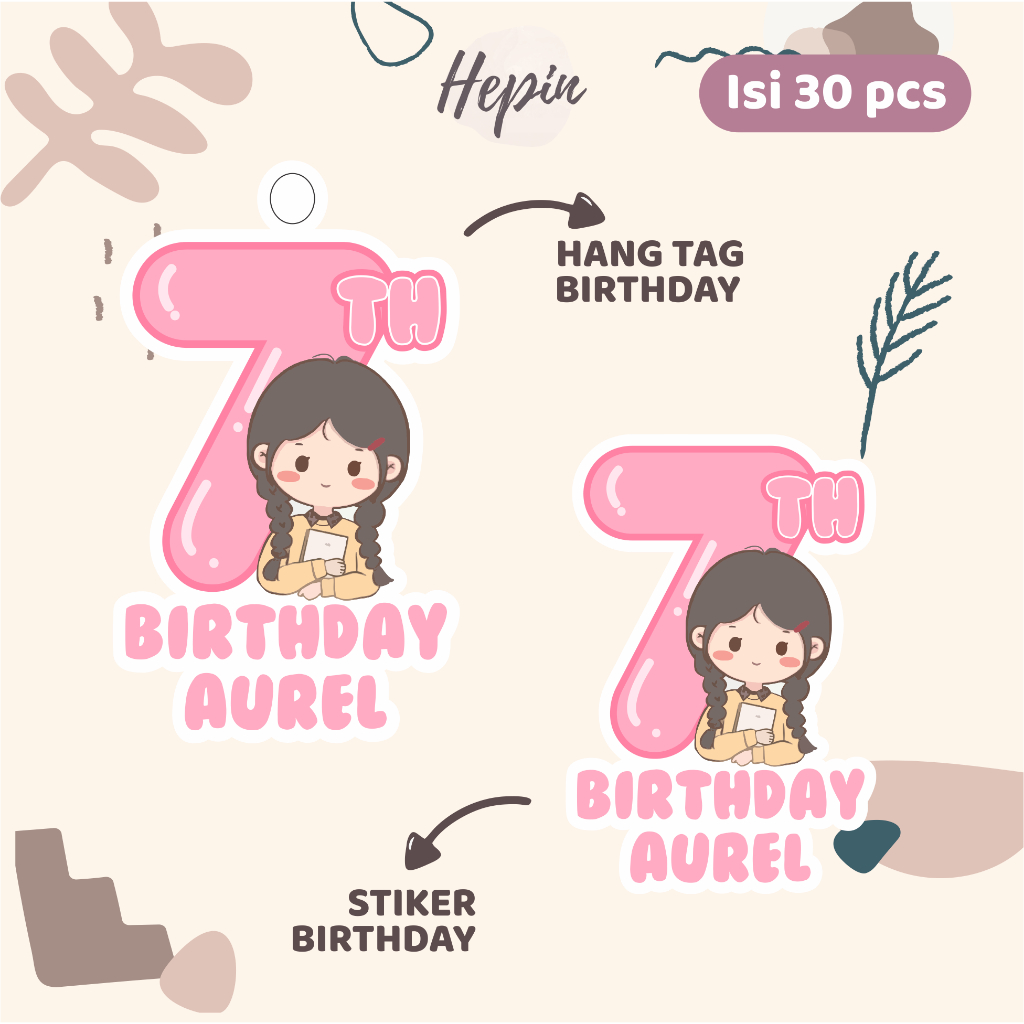

(30pcs) cetak Hang tag & stiker ulang tahun karakter KAWAII KIDS part 1/lucu/imut/label tag ulang tahun murah/hang tag ulang tahun/tag souvenir ulang tahun/stiker nama ualang tahun/diecut stiker&t ag