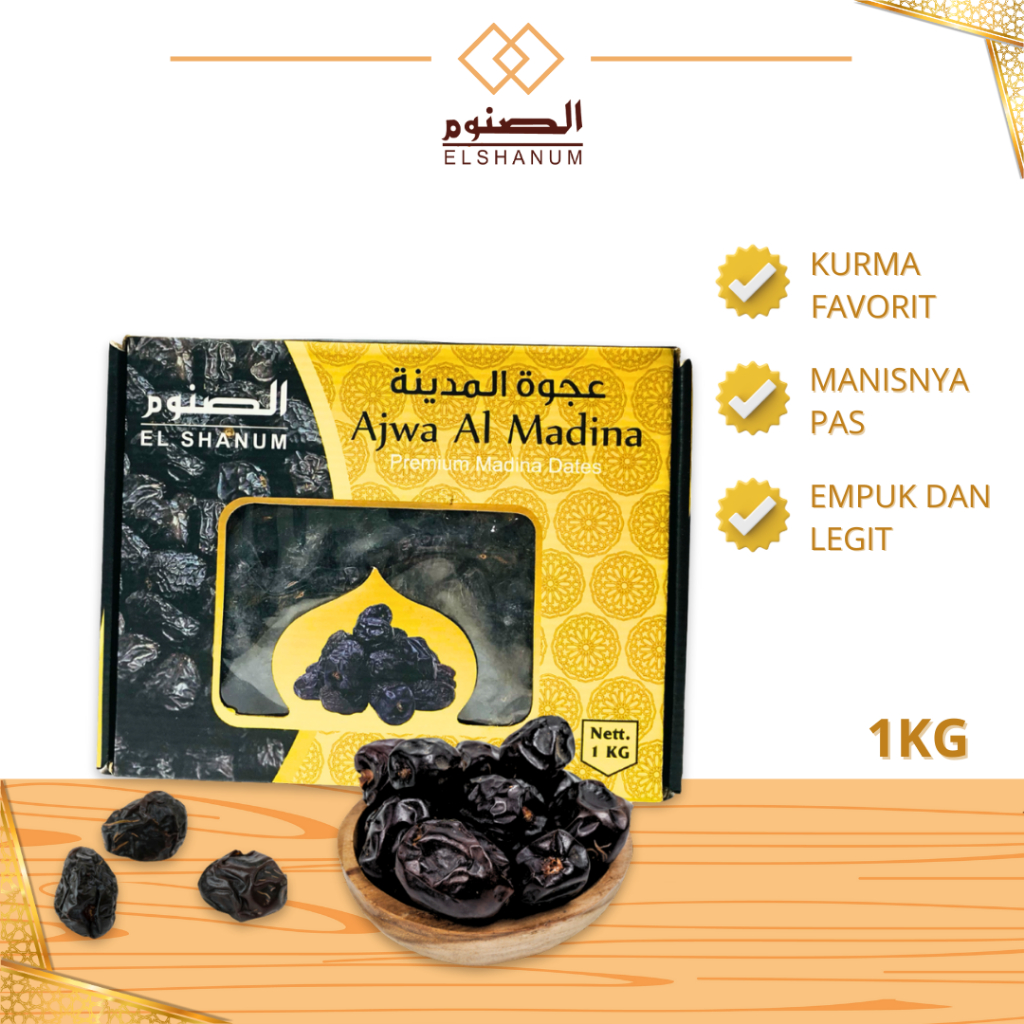 

Kurma Ajwa Original Premium 1kg, Empuk Lembut Manis nya Pas, Oleh-Oleh Haji Dan Umroh, Shabani Store