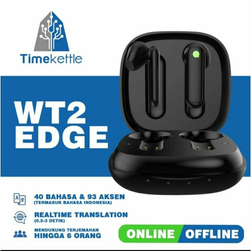 TimeKettle WT2 Edge Translator Earbuds (ONLINE OFFLINE)