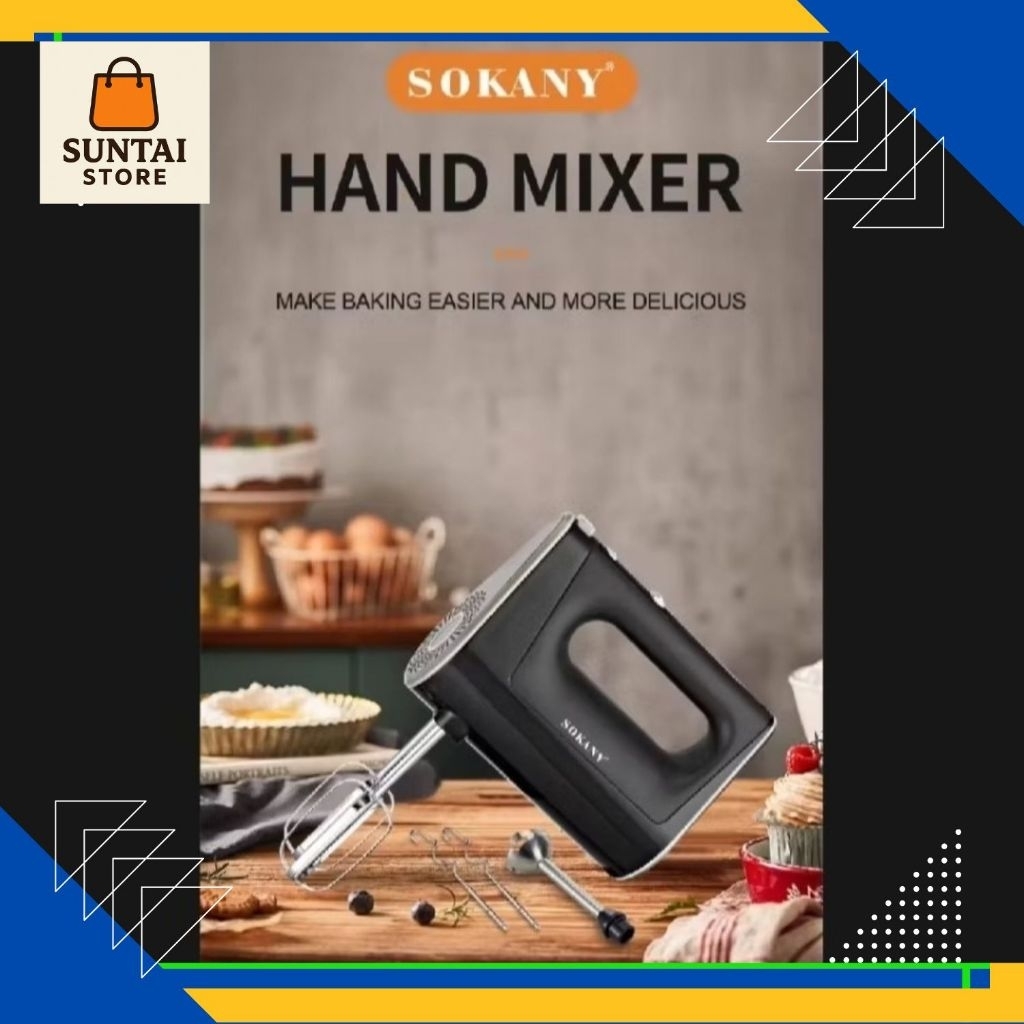 Sokany Hand Mixer Mini 3 In 1 Mesin Pengaduk Telur Adonan Kue Elektrik - Hand Mixer 3in1 Electric 5 