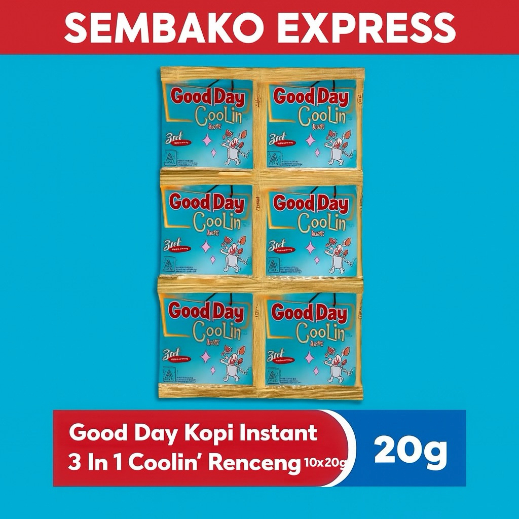 

Good Day Kopi Instant 3 in 1 Coolin Renceng 10 x 20g