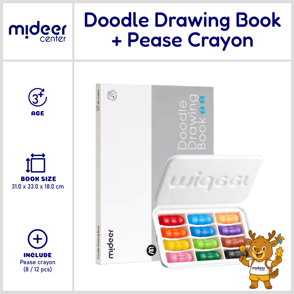 

PAKET HEMAT!!! Krayon Non Toxic Bee Wax & Buku Gambar Mewarnai - Alat Menggambar Aman Anak