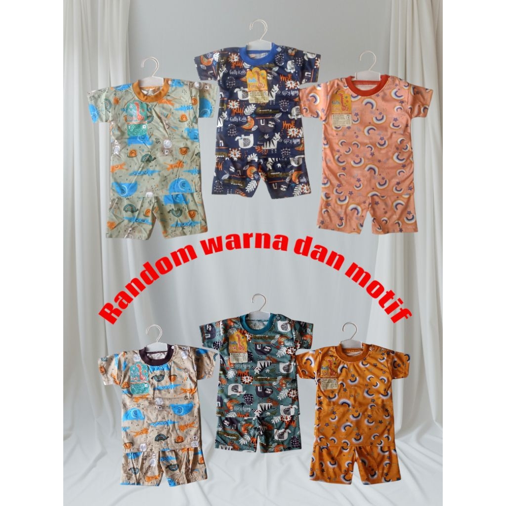 3 Setelan Baju Bayi Pendek-Pendek Usia 4-18 Bulan Gaffy Kids